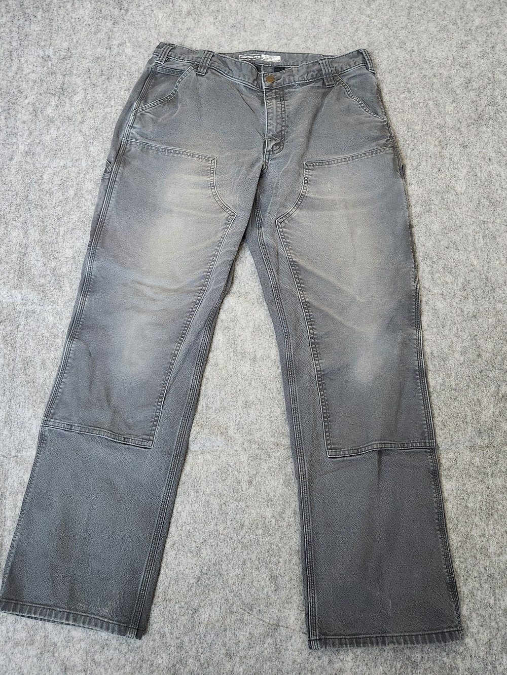 Carhartt Duck Double Knee Pants Men's 36x34 Gray Relaxed Fit Rugged Flex Work
